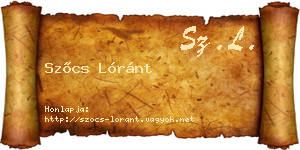 Szőcs Lóránt névjegykártya